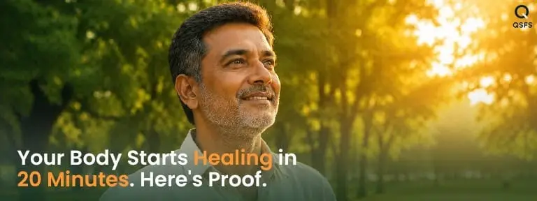 Indian man standing in golden morning light — representing the health benefits and body recovery after quitting smoking