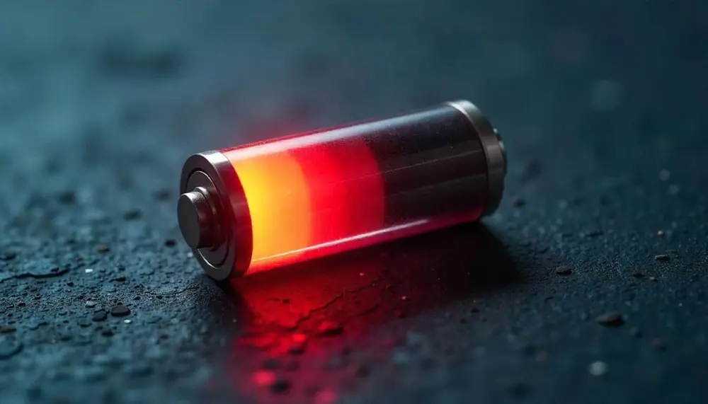 A visual representation of willpower as a battery that drains over time.