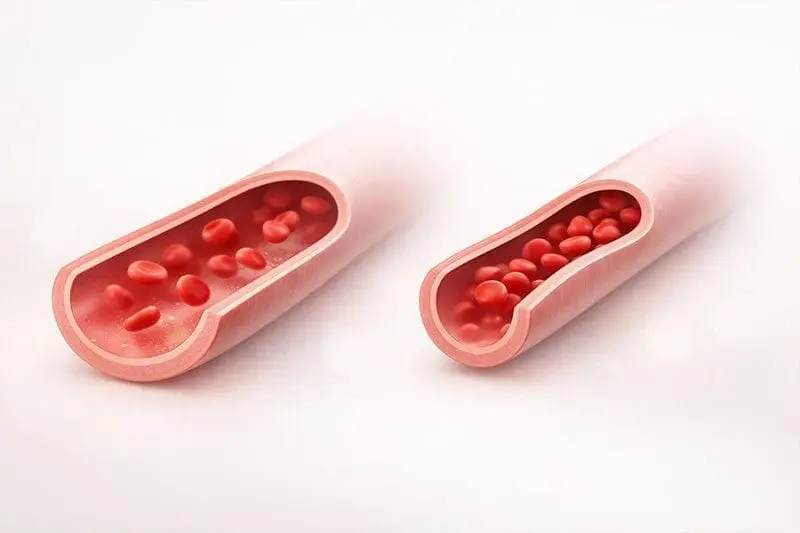 What happens to blood vessels under nicotine’s influenc