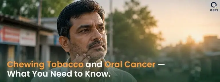 Indian man with quiet realisation — representing awareness of oral cancer risk from chewing tobacco