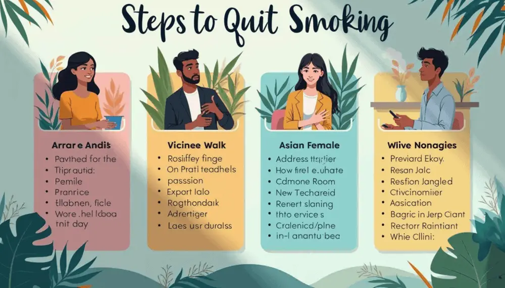 Checklist showing steps to quit smoking while managing depression.