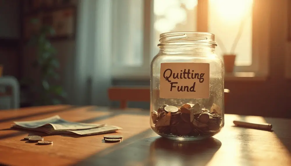 Savings jar filling up as cigarettes are replaced with cash.