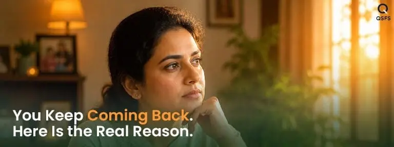 Indian man sitting alone at night with quiet exhaustion — representing a repeat quitter trying to understand why smoking relapse keeps happening
