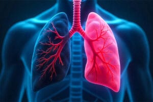 A transformation of smoker's lungs into healthy lungs, showing recovery after quitting smoking.