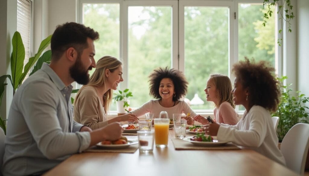 A family enjoying quality time after the parent quits smoking.