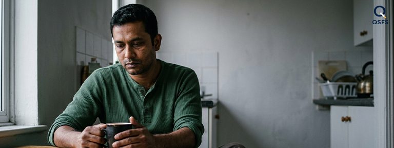 A path that forks — one looping back, one moving forward — representing breaking the cycle of smoking relapse