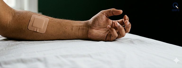 Two paths — one ending, one continuing — representing why nicotine patches fall short and what actually leads to freedom from smoking